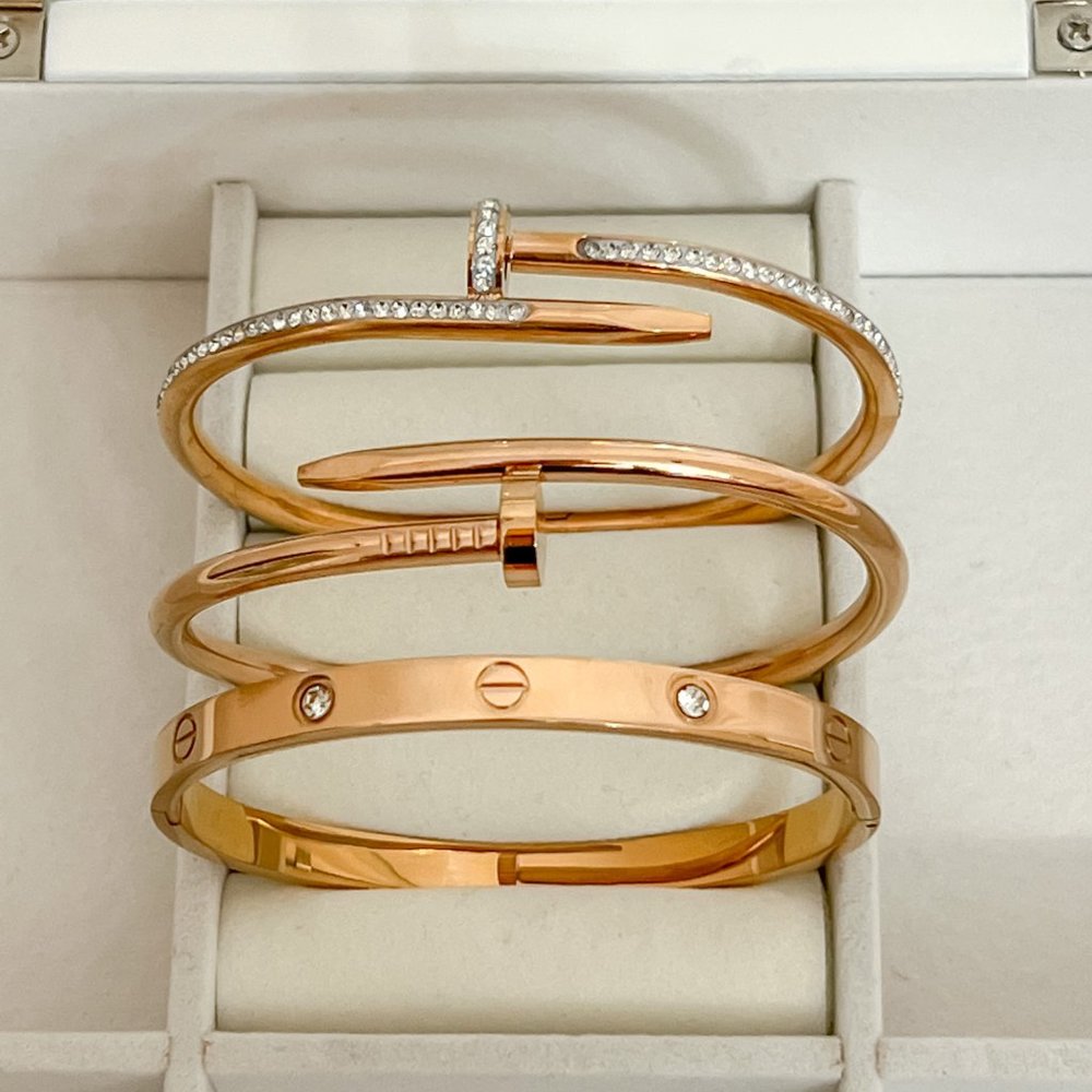 Rose Gold Bangle Bracelet For Girls and Women - Picture 8 of 13